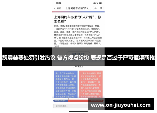 魏震禁赛处罚引发热议 各方观点纷纷 表现是否过于严苛值得商榷 魏震禁赛处罚引发热议 各方观点纷纷 表现是否过于严苛值得商榷